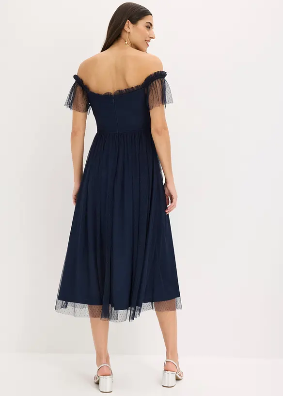 Abito lungo in tulle delicato, bonprix