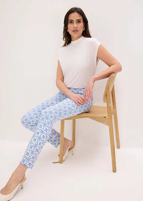 Pantaloni cropped in bengalina elasticizzata, bonprix