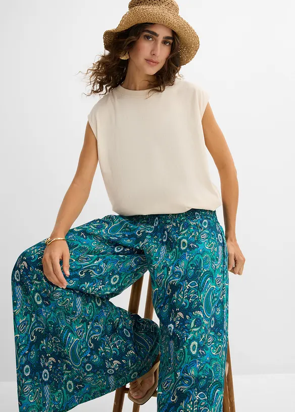 Pantaloni a palazzo in viscosa fluente, bonprix