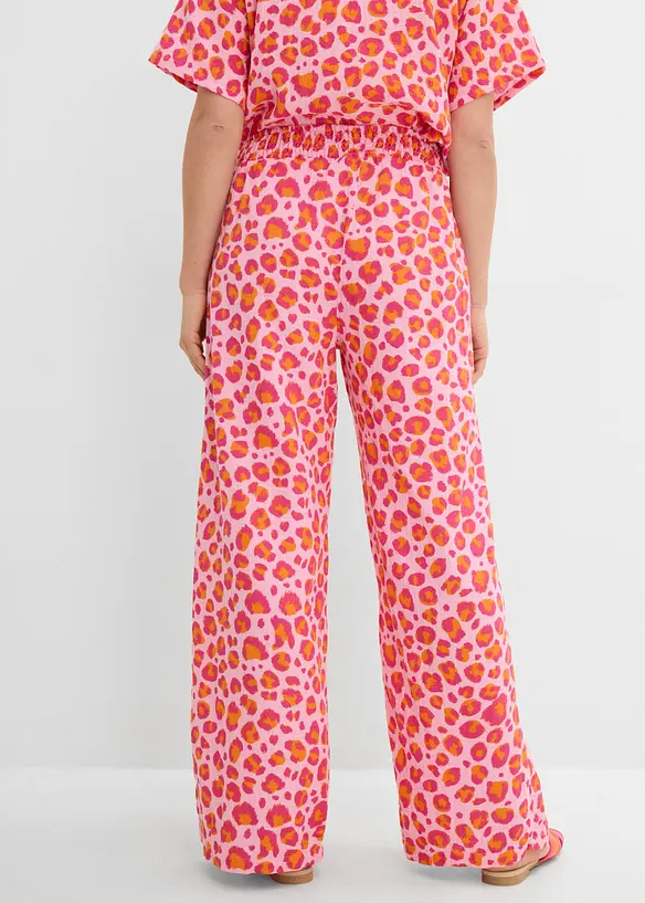 Pantaloni con elastico in vita in mussola vaporosa, bonprix
