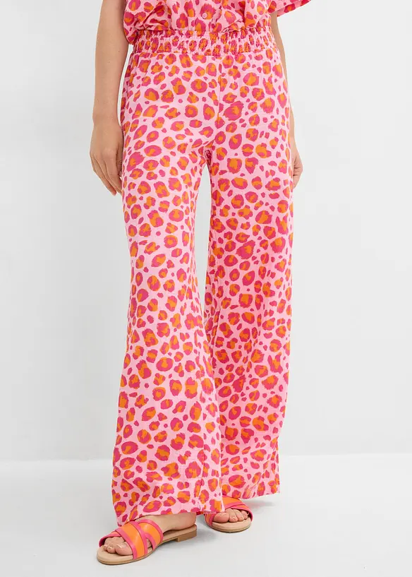 Pantaloni con elastico in vita in mussola vaporosa, bonprix