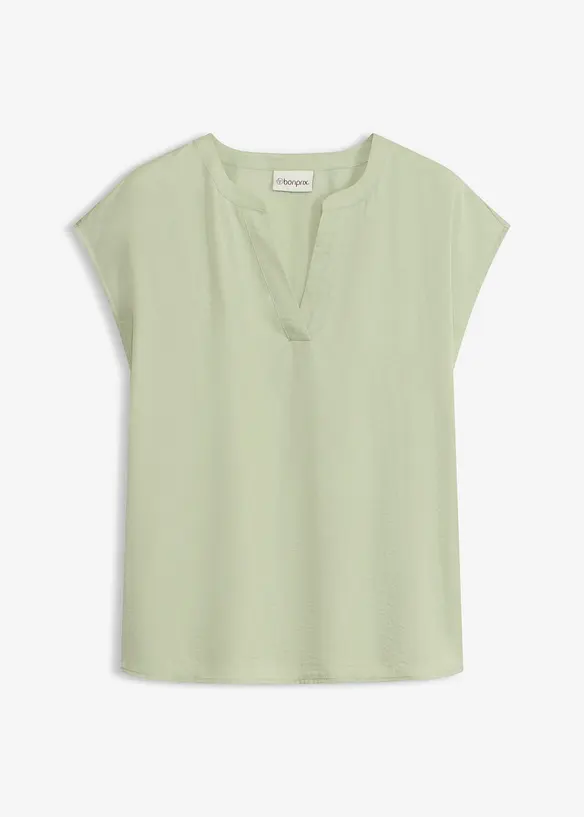 Blusa in satin a maniche corte, taglio morbido a spalle scese, bonprix