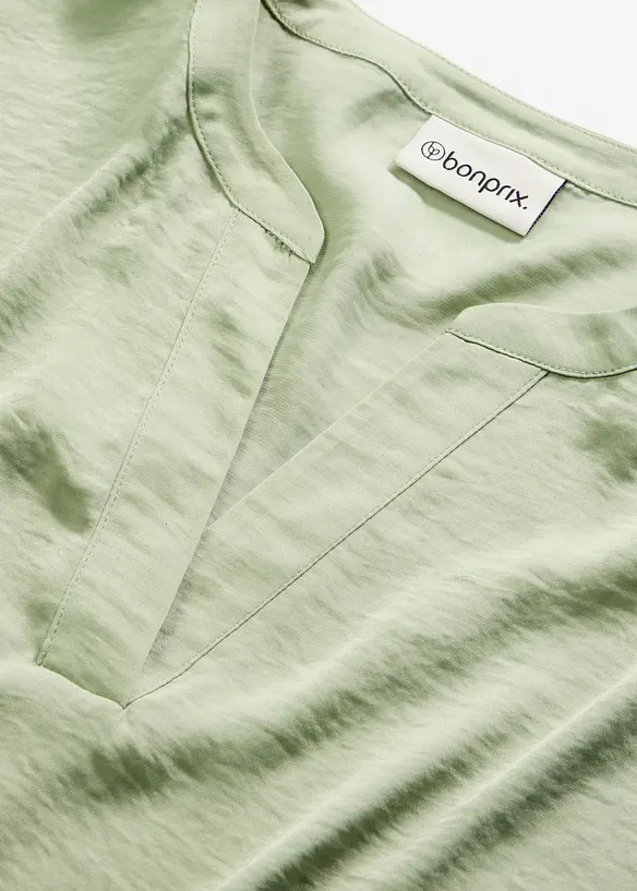Blusa in satin a maniche corte, taglio morbido a spalle scese, bonprix