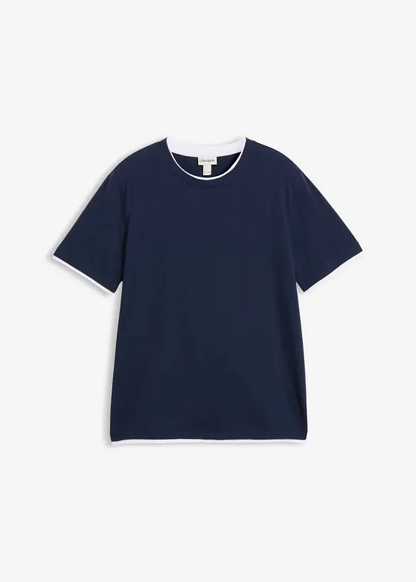 T-shirt effetto 2 in 1 in filato fiammato, bonprix