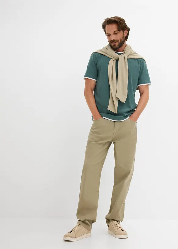 T-shirt effetto 2 in 1 in filato fiammato, bonprix