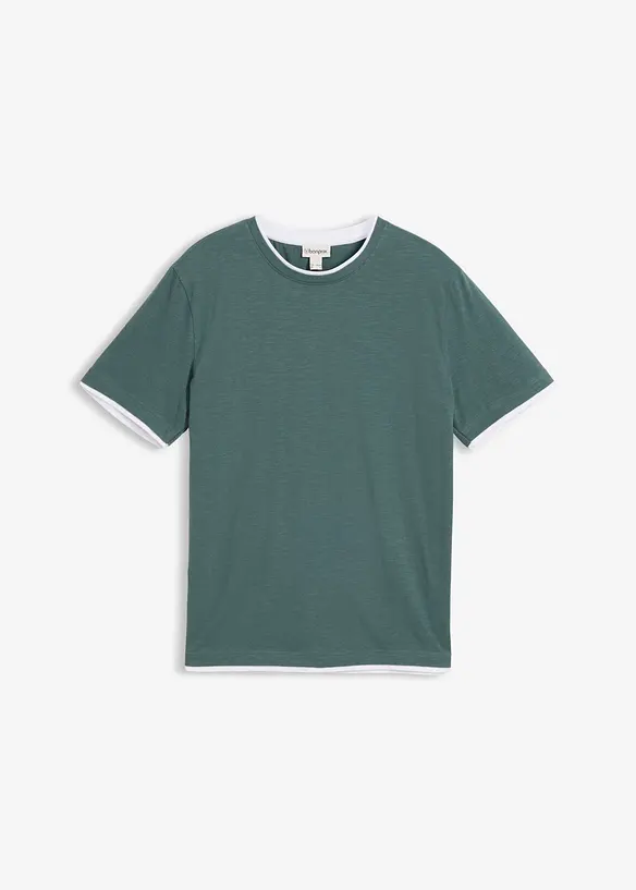 T-shirt effetto 2 in 1 in filato fiammato, bonprix