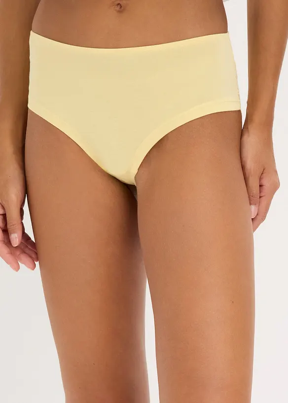 Panty con cotone morbido e bordo in pizzo (pacco da 4), bonprix