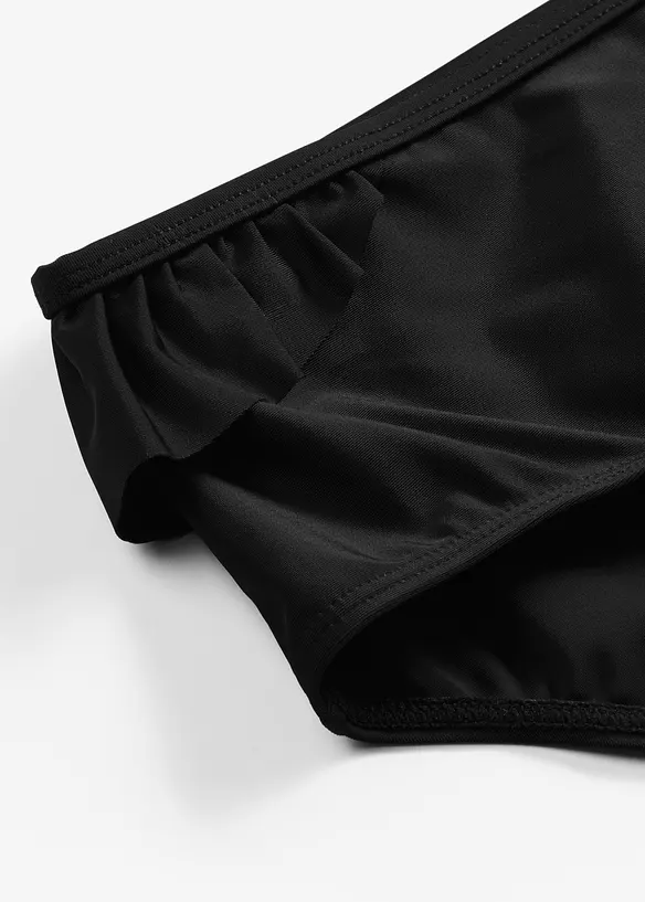 Slip a vita alta per bikini con ruches, asciugatura rapida, bonprix