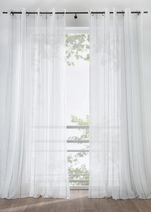 Tenda trasparente a righe (pacco da 1), bonprix