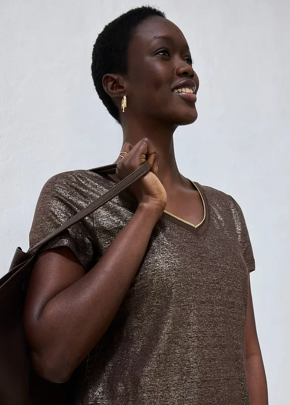 Maglia in puro lino con lurex, bonprix