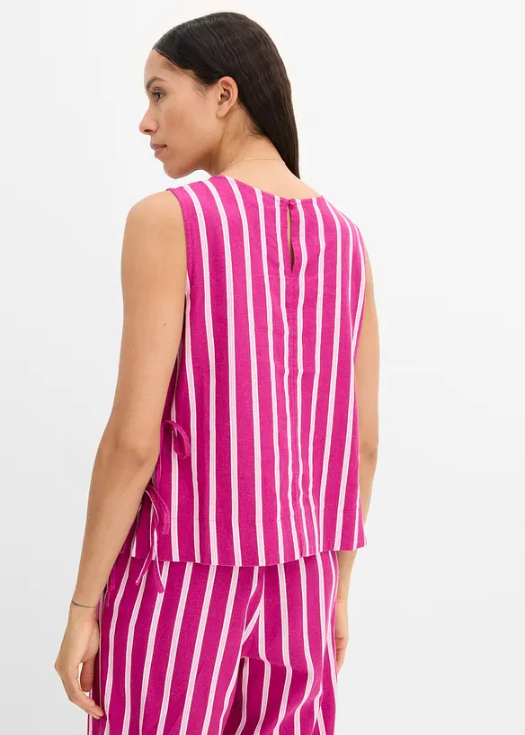 Top a righe in misto lino, bonprix