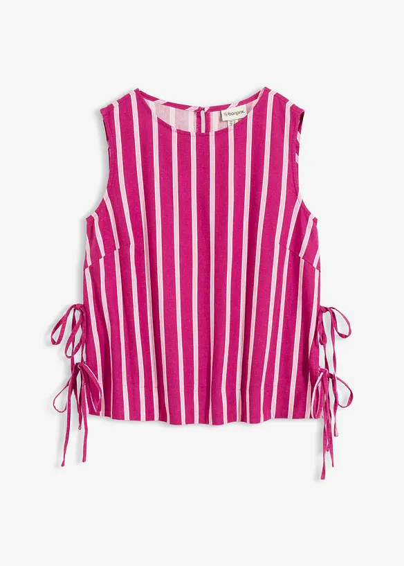 Top a righe in misto lino, bonprix