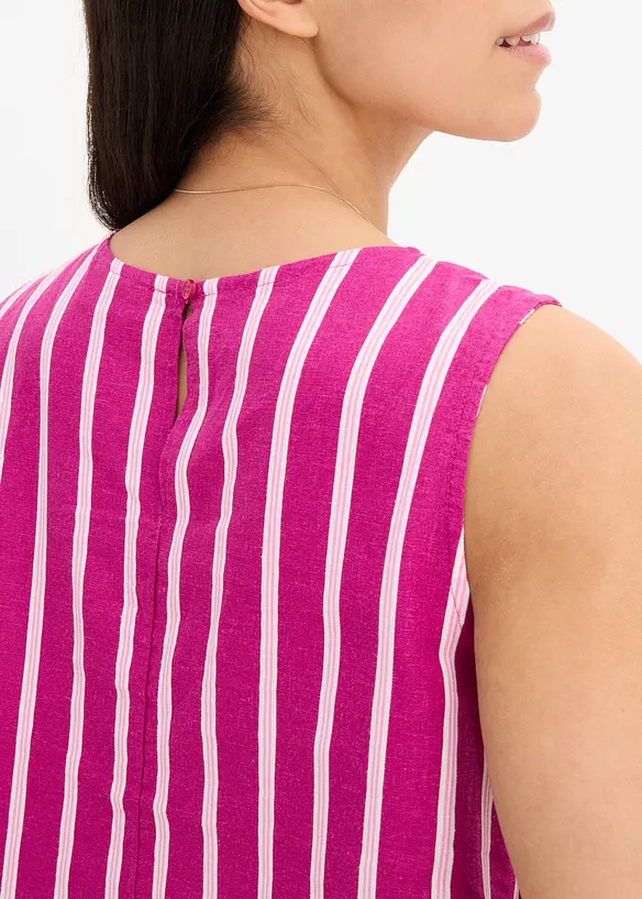 Top a righe in misto lino, bonprix
