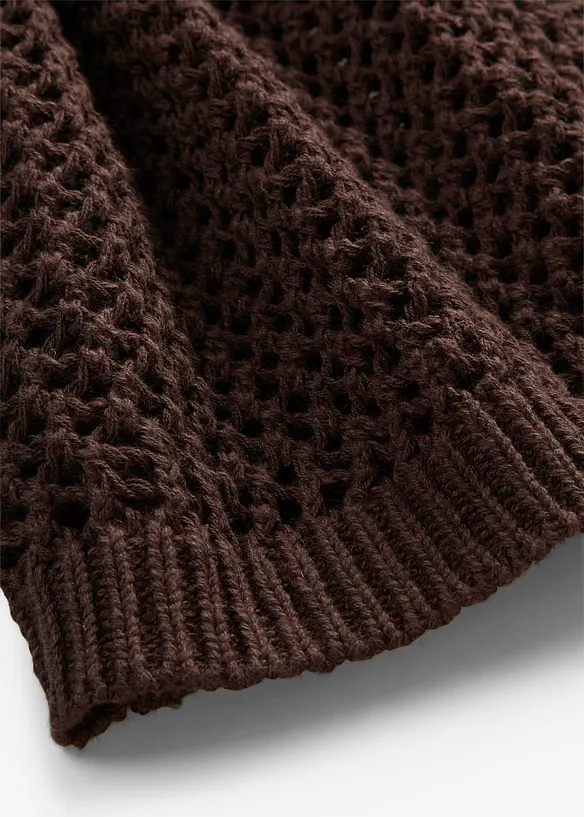Cardigan traforato in misto lino, bonprix