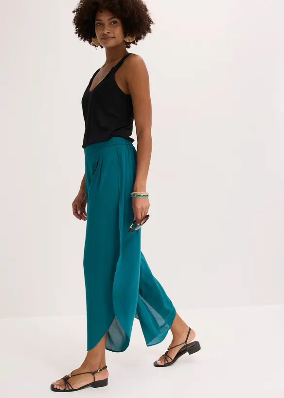 Pantaloni a palazzo con spacchi, bonprix