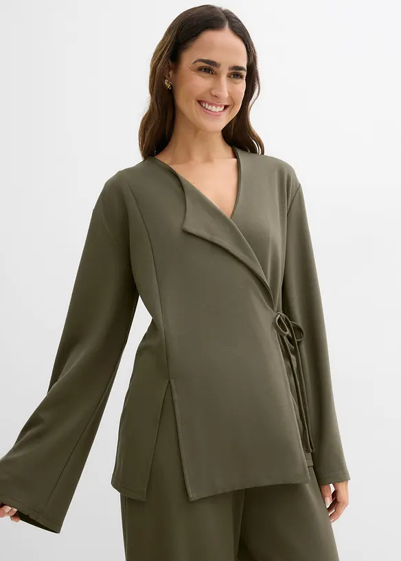 Blusa in misto viscosa con laccetto, bonprix