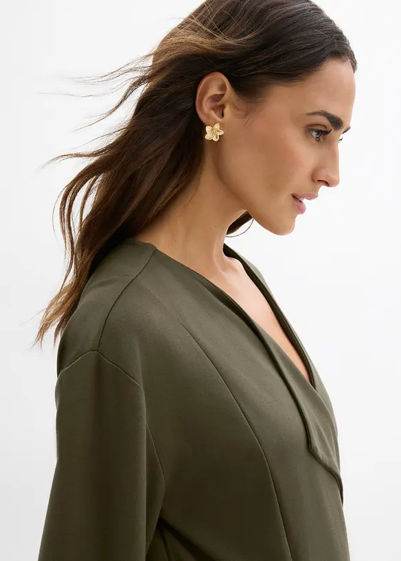 Blusa in misto viscosa con laccetto, bonprix