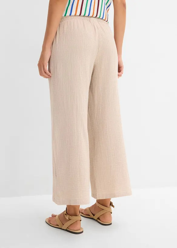 Pantaloni a palazzo in mussola leggera, bonprix