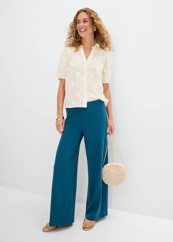 Pantaloni a palazzo con elastico in vita, bonprix