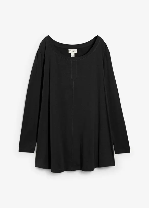 Maglia a maniche lunghe in misto cotone e viscosa, bonprix