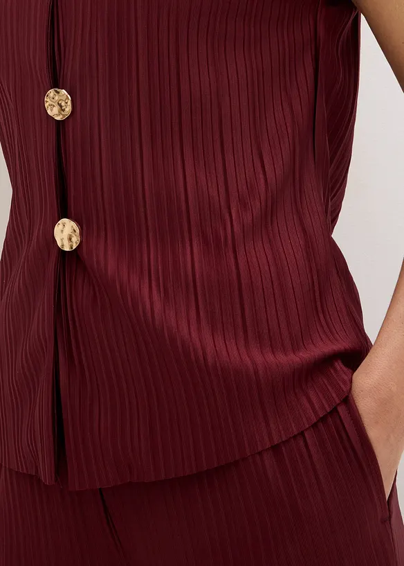Top plissettato, bonprix