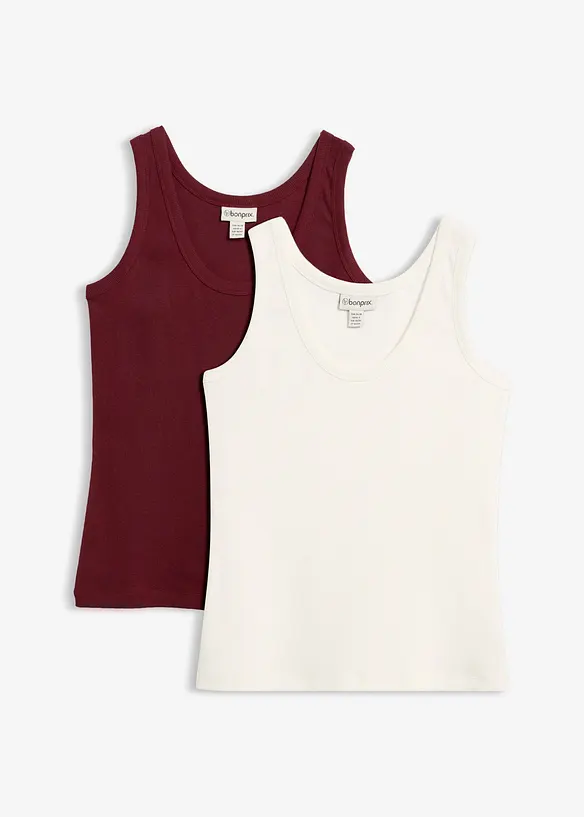 Canotta a coste con cotone biologico (pacco da 2), bonprix