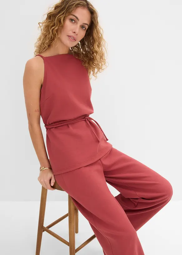 Pantaloni larghi in piquet, bonprix