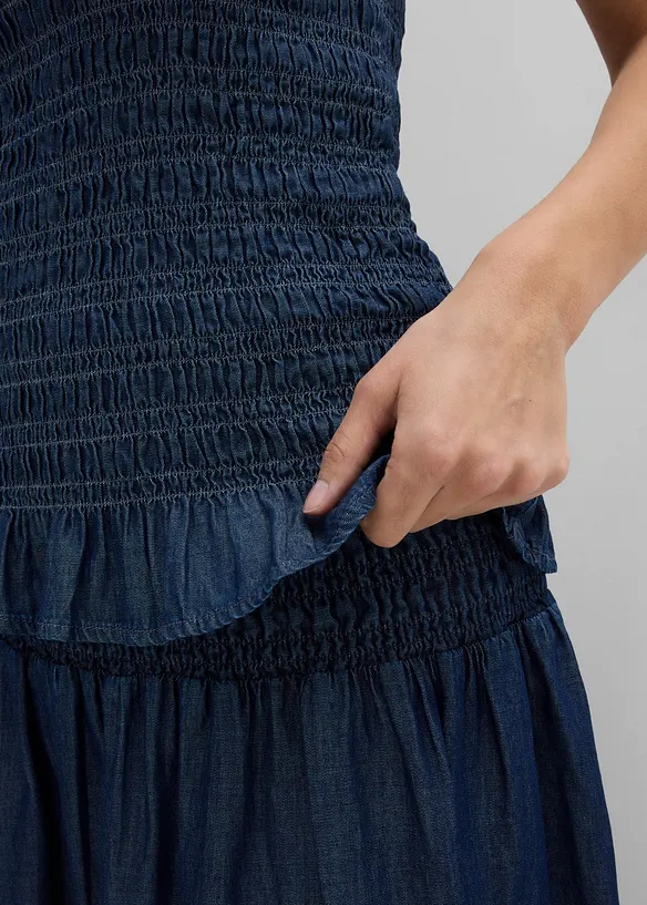 Top con spalline sottili in jeans di cotone biologico, bonprix
