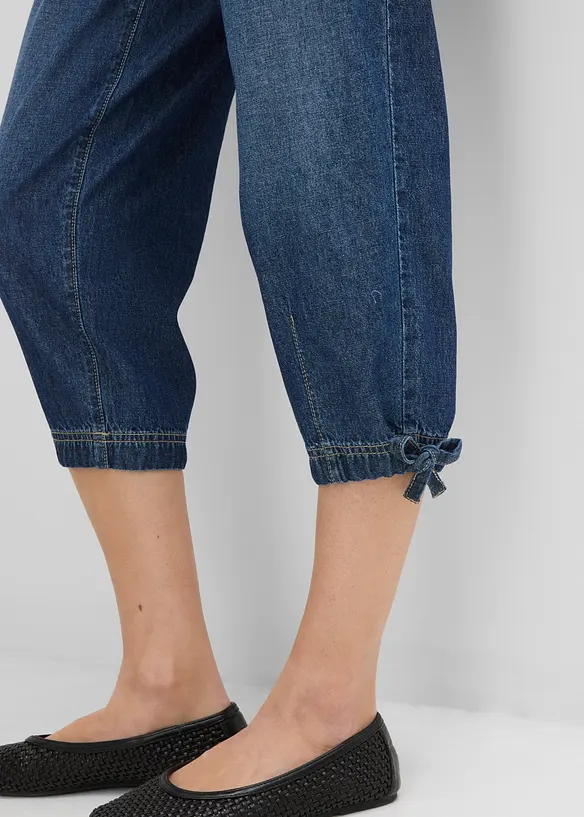 Jeans barrel cropped, vita media, bonprix