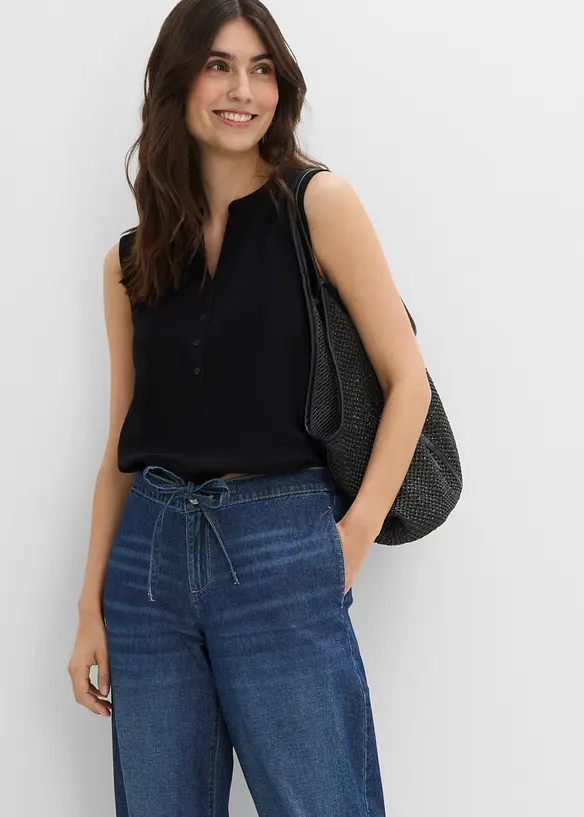 Jeans barrel cropped, vita media, bonprix