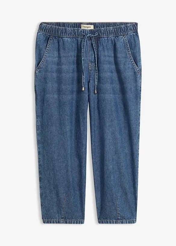 Jeans barrel cropped, vita media, bonprix