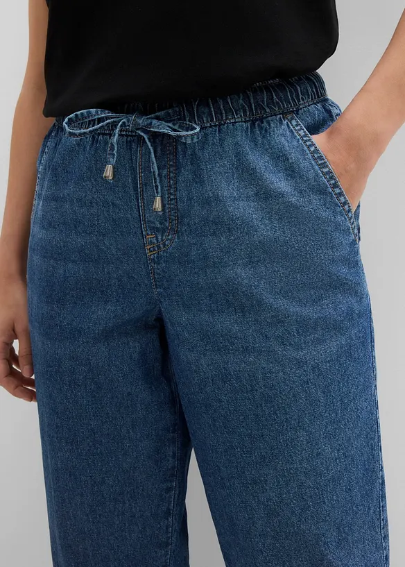 Jeans barrel cropped, vita media, bonprix