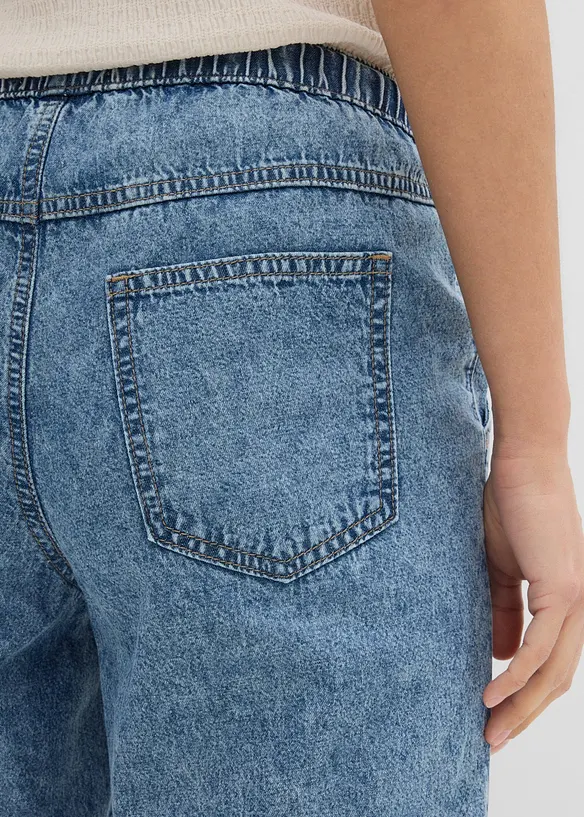 Jeans barrel cropped, vita media, bonprix