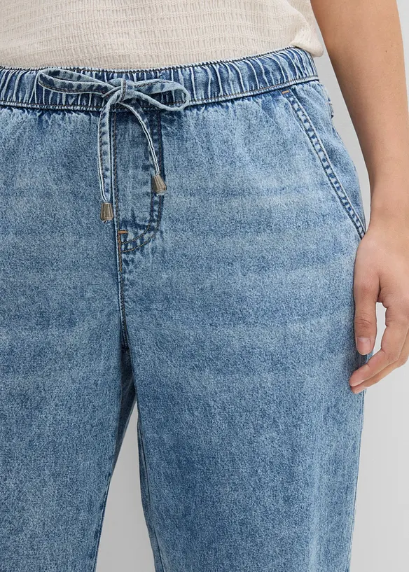 Jeans barrel cropped, vita media, bonprix