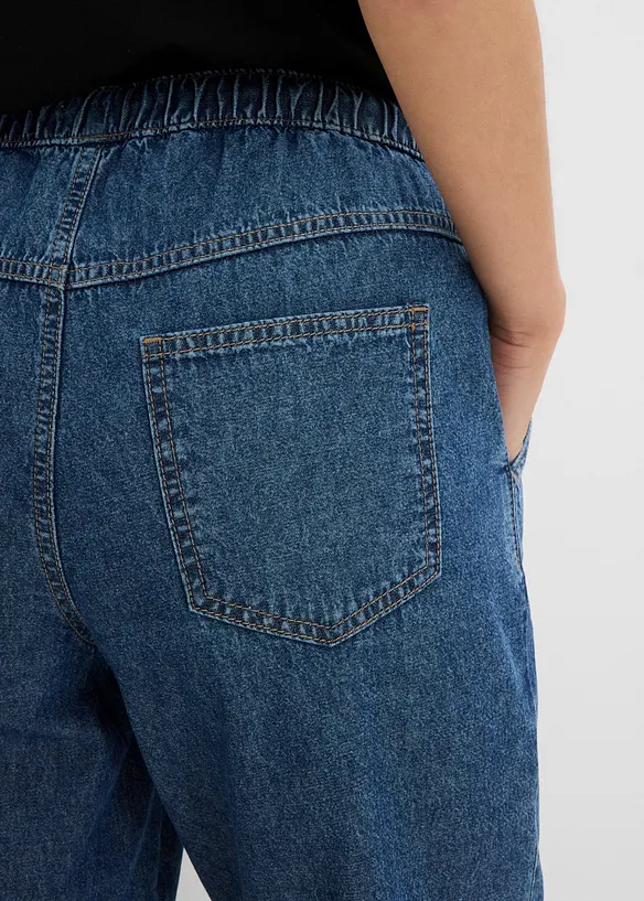 Jeans barrel cropped, vita media, bonprix