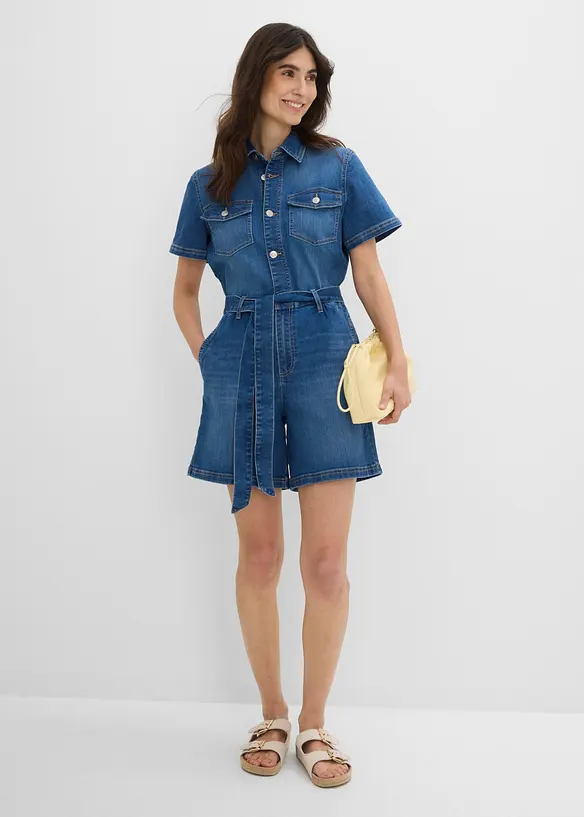 Tuta corta in jeans, bonprix