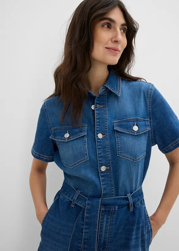 Tuta corta in jeans, bonprix