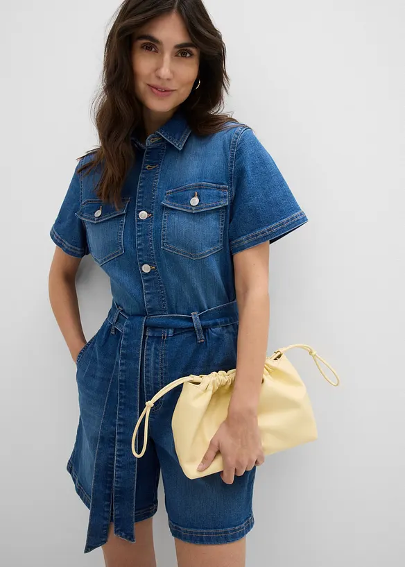 Tuta corta in jeans, bonprix