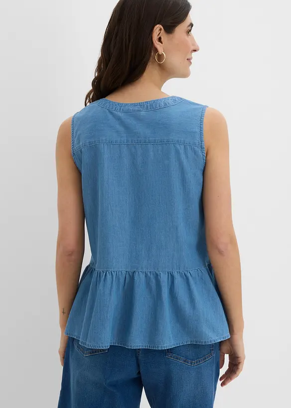 Top in jeans di cotone biologico, bonprix