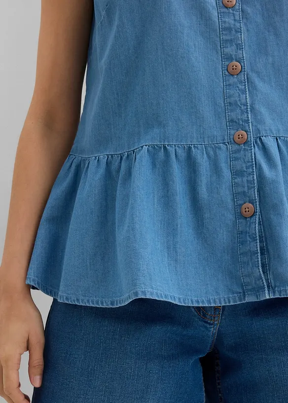 Top in jeans di cotone biologico, bonprix