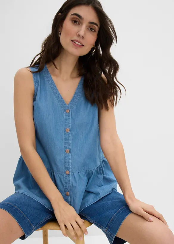 Top in jeans di cotone biologico, bonprix