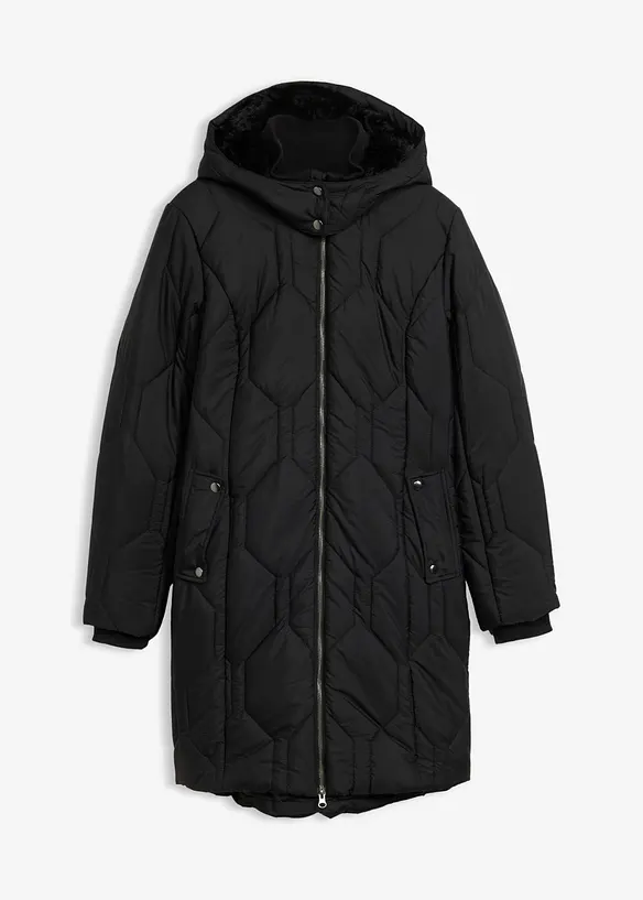 Cappotto corto con trapuntatura a diamante e zip laterali, bonprix