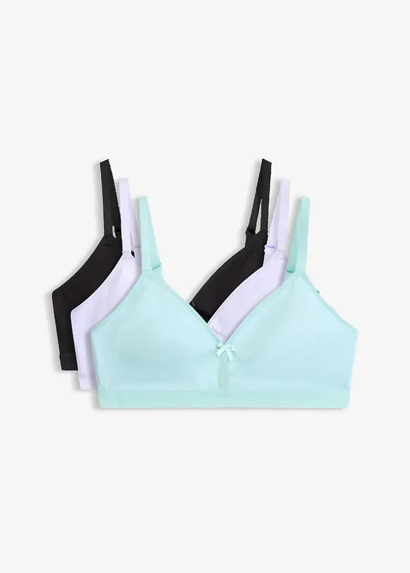 Reggiseno senza ferretto con cotone biologico (pacco da 3), bonprix