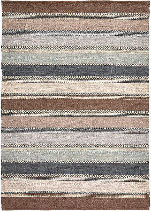 Tappeto kilim a righe in colori naturali delicati, bonprix