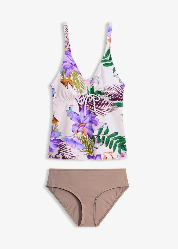 Tankini con scollatura a V (set 2 pezzi), bonprix