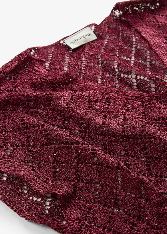 T-shirt in maglia con paillettes, bonprix