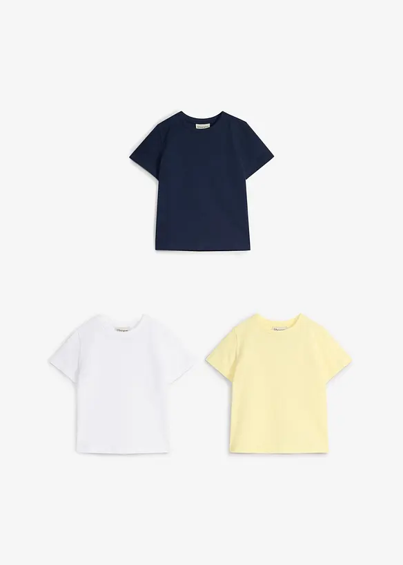 T-shirt in puro cotone (pacco da 3), bonprix