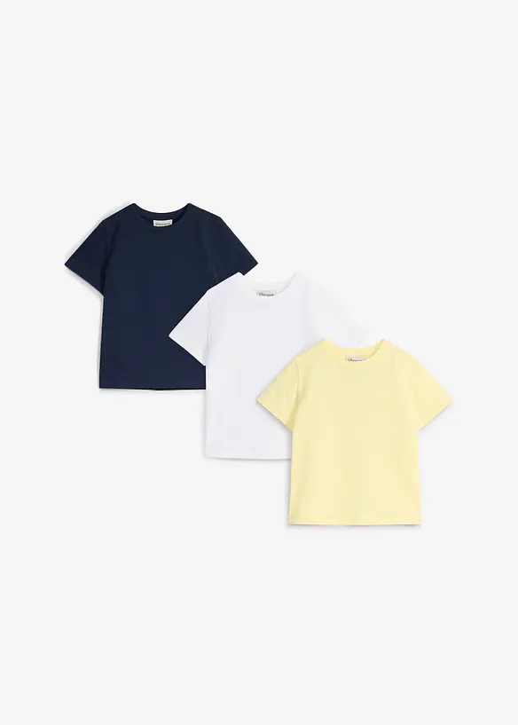 T-shirt in puro cotone (pacco da 3), bonprix