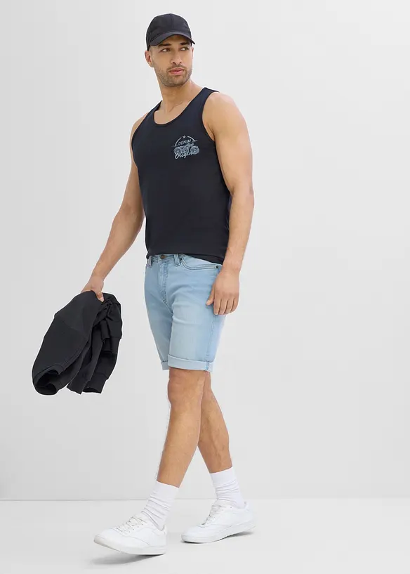 Bermuda in jeans elasticizzati, regular fit (pacco da 2), bonprix