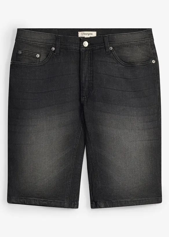 Bermuda di jeans elasticizzati con cavallo rafforzato, regular fit, bonprix